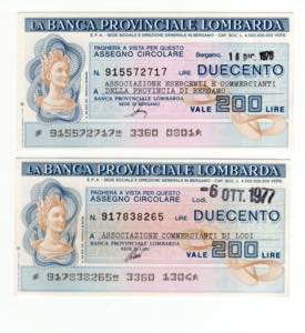 Lotto n.2 Miniassegni - ... 