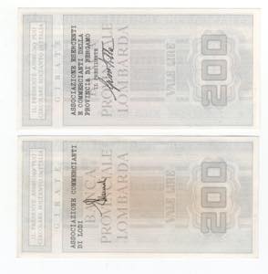 Lotto n.2 Miniassegni - Bergamo, 1976/1977, ... 