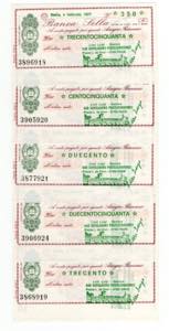 Lotto n.5 Miniassegni - ... 