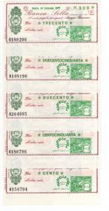 Lotto n.5 Miniassegni - ... 