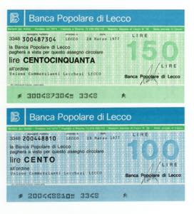 Lotto n.2 Miniassegni - ... 