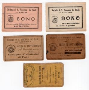 Lotto di 5 buoni ... 