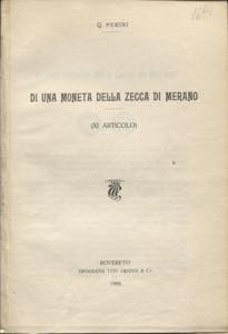 PERINI Q. - Di una moneta della zecca di ... 
