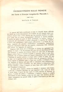 DELLERBA L. - Considerazioni sulle monete ... 