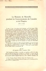 ROLLAND H. - La monnaies de Marseille ... 
