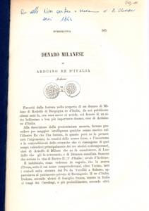 BERTOLOTTI G. - Denaro milanese di Arduino ... 