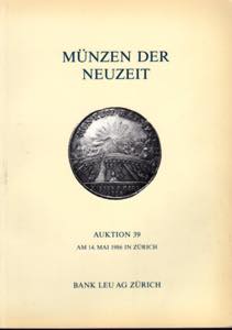 BANK LEU AG. - Auktion, 39. Zurich, 14 Mai, ... 