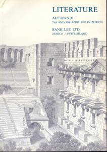 BANK LEU LTD - Auction 31. Zurich, 29 - ... 