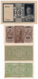 Regno d Italia lotto di 4 banconote: 10 ... 