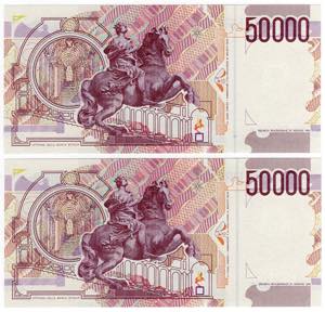 Repubblica Italiana - Lotto 2 banconote ... 