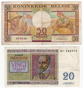 Belgio - Lotto n. 2 Banconote compostoa da: ... 
