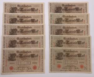 Germania - Lotto n.10 Banconote composto da: ... 