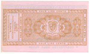 Banco di Napoli - Mini assegno da 100 Lire a ... 