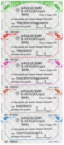 Lotto di 5 mini assegni ... 