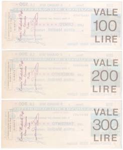 Lotto di 3 assegni Banca Nazionale ... 