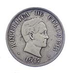 COLOMBIA  - Colombia - 50 Centavos 1917 - Ag
