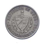CUBA - Cuba - 40 Centavos 1920 - Ag