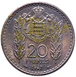 Monaco  - 20 Francs 1947 