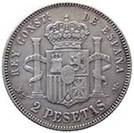 Spagna  - Alfonso XII - 2 Pesetas 1882 - Ag ... 