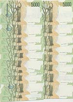 Lotto n.18 banconote 5000 Lire conscutive 