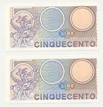 Lotto n.2 Banconote : 500 Lire Mercurio - ... 