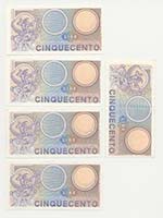 Lotto n.5 Banconote : 500 Lire Mercurio - ... 