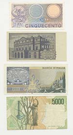 Lotto n.4 Banconote : 500 Lire Mercurio - ... 