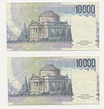 Lotto n.2 Banconote : 10000 Lire Volta
