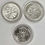 lotto n.3 monete da 500 lire commemorative: ... 