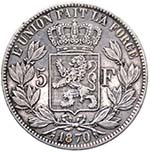 Belgio  - Leopolod II (1865-1909) 5 Franchi ... 