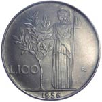 1946-2001 - 100 Lire Minerva 1956 - ... 