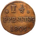 Germania - Osnabruck - 1 e 1/2 Pfennig 1805 ... 