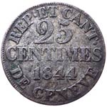 Svizzera - Ginevra - 25 Centimes - 1844 - KM ... 