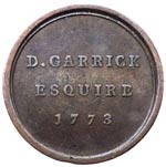 David Garrick Esquire Token 1773 - Cu