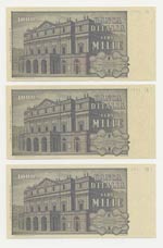 Lotto n.3 Banconote - 1000 Lire Verdi ... 