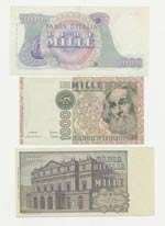 Lotto n.3 Banconote - 1000 Lire Verdi ... 