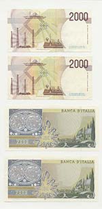 Lotto n.4 Banconote - Repubblica Italiana - ... 