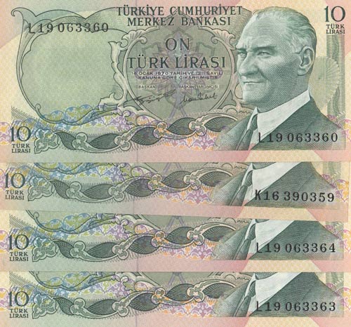 Turkey, 10 Lira, 1975, UNC, p186, ... 