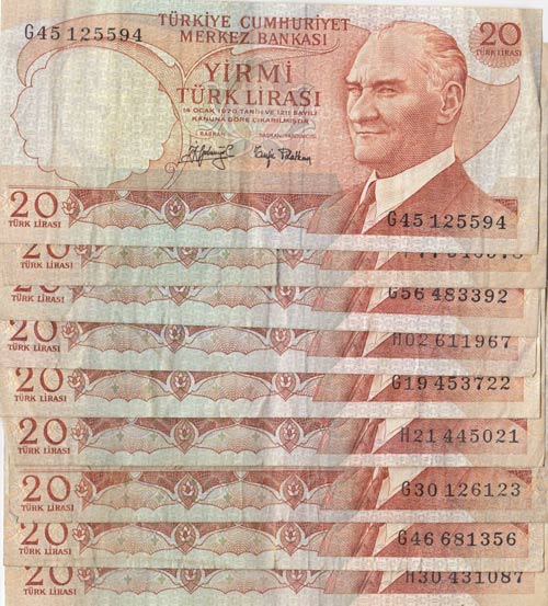 Turkey, 20 Lira, 1979, VF, p187, ... 