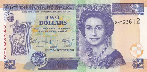 Belize, 2 Dollars, 2014, UNC, p66e