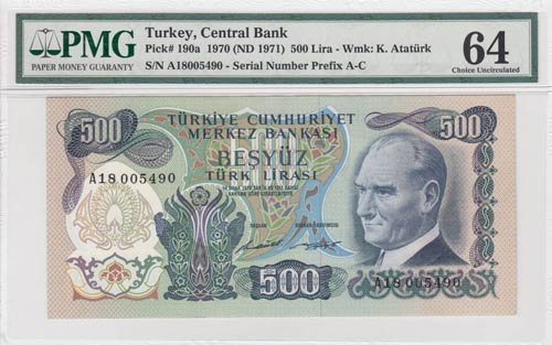 Turkey, 500 Lira, 1971, UNC, p190a
