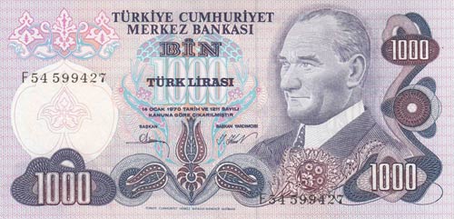 Turkey, 1000 Lira, 1981, UNC, p191