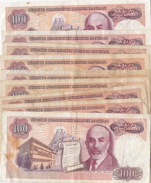 Turkey, 100 Lira, 1983-1984, VF, ... 