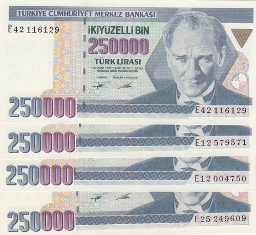 Turkey, 250.000 Lira, 1995, UNC, ... 