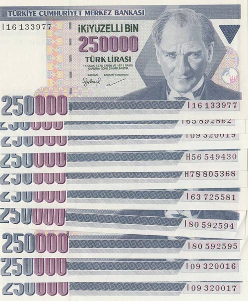 Turkey, 250.000 Lira, 1998, UNC, ... 
