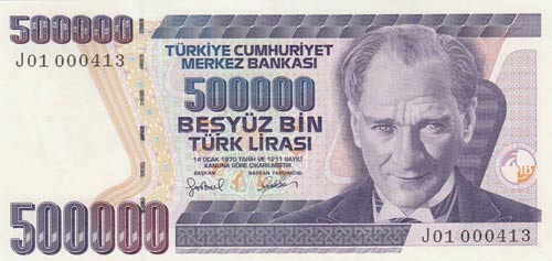 Turkey, 500.000 Lira, 1997, UNC, ... 
