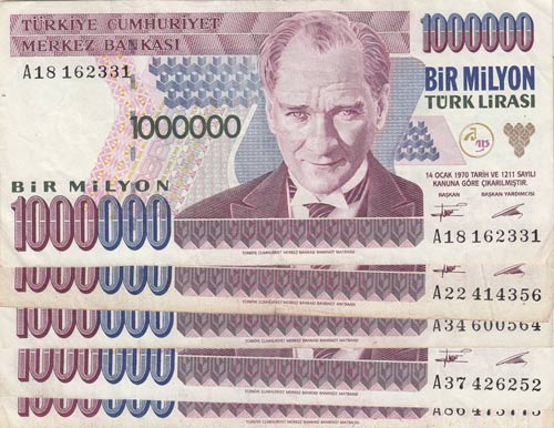 Turkey, 1.000.000 Lİra, 1995, VF ... 