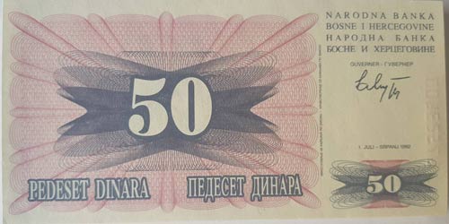 Bosnia-Herzegovina, 50 Dinara, ... 