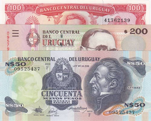 Uruguay, 50 Pesos, 100 Pesos and ... 