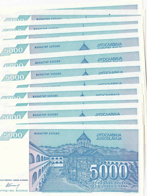 Yugoslavia, 5000 Dinara, 1994, ... 